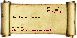 Halla Artemon névjegykártya